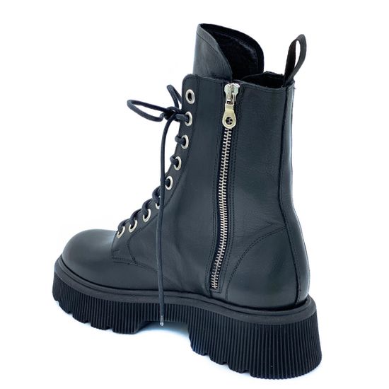 Ботинки Mimmu черные кожаные демисезонные - фото 3, M376M2 MIM NERO