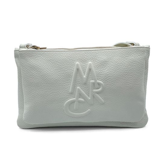 Сумка-Клатч сдвоенный Marina Creazioni белая кожаная - фото 1, B6518 MC BIANCO