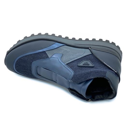 Кроссовки Giampieronicola синие кожаные утеплитель - шерсть - фото 5, 