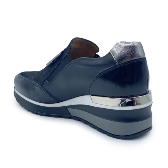 Сникеры Donna Soft черно-серебряные комбинация кожи и наплака демисезонные - фото 3, DS1620 DS