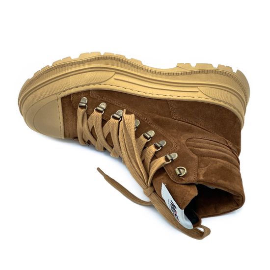 Ботинки Mimmu коричневые замшевые Байка - фото 5, D144M6 MIM FOX