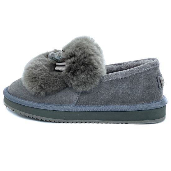 Полуботинки Lab Milano серые замшевые МЕХ - фото 1, M12208 LAB