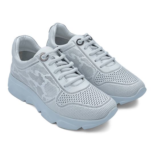 Кроссовки Lab Milano белые кожаные перфорированные - фото 8, 