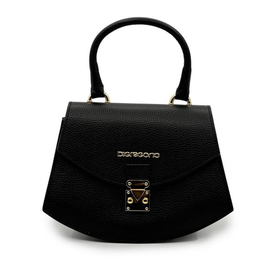 Сумка Di Gregorio черная кожаная - фото 1, 8907 DG NERO