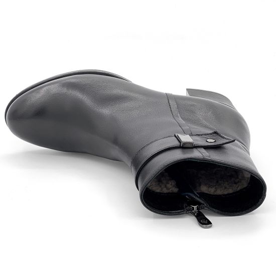 Ботинки Cover черные кожаные МЕХ - фото 5, 54M COV