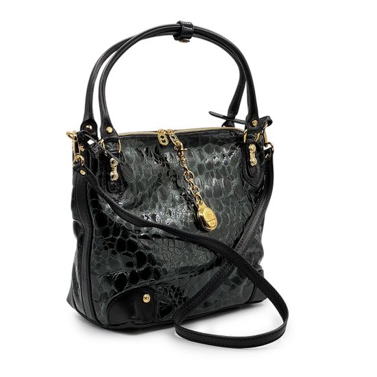 Сумка Marino Orlandi черно-зеленая лакированная - фото 2, 4913 MO VERDE