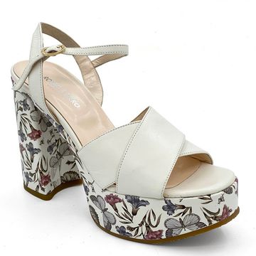 Босоножки Rosso&amp;Nero кожаные белые на платформе - фото 2, 3867 RN