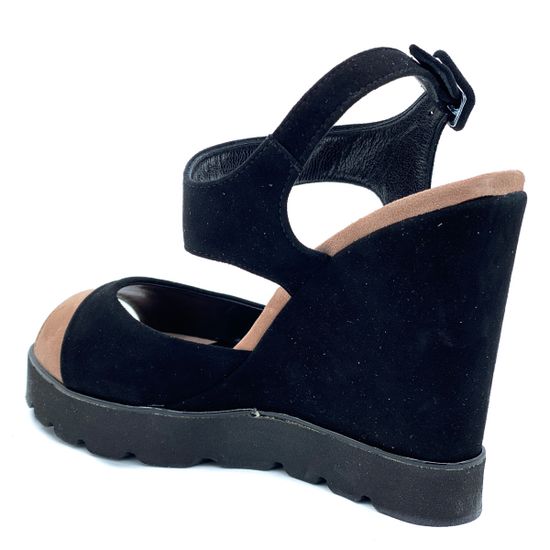 Босоножки Kelton черно-розовые замшевые - фото 3, 