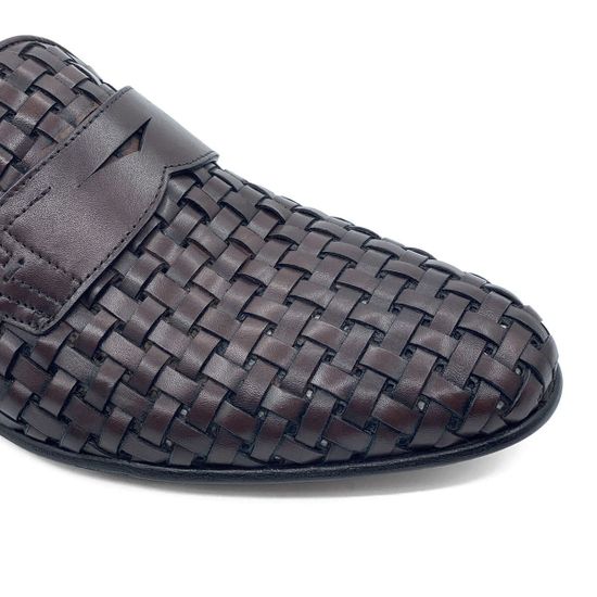 Лоферы Mario Bruni коричневые кожаные плетеные - фото 6, 62893 MB MORO