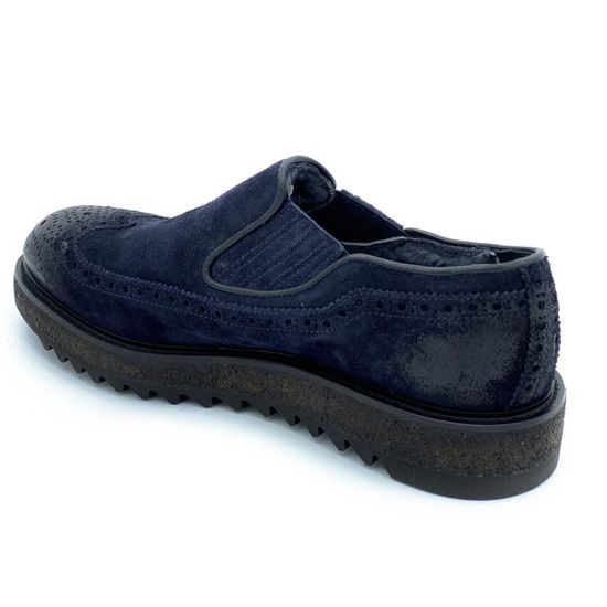 Ботинки Giampieronicola синие замшевые МЕХ - фото 3, 41104 GPN