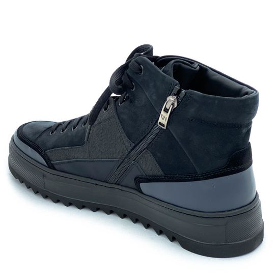 Ботинки Giampieronicola синие МЕХ комбинация кожи и замши - фото 3, 