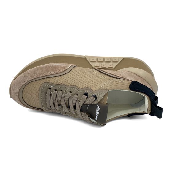 Кроссовки NILA NILA бежевые кожаные/замшевые - фото 5, NO5812 NIL BEIGE