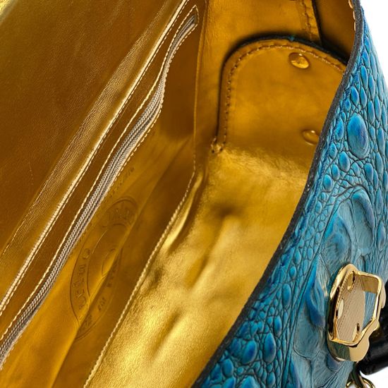 Сумка Marino Orlandi голубая кожаная - фото 5, 