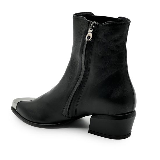 Ботильоны казаки NILA&NILA черные кожаные демисезонные - фото 3,