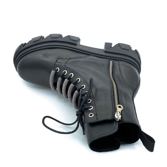 Ботинки Mimmu черные кожаные демисезонные - фото 5, ER5157 MIM