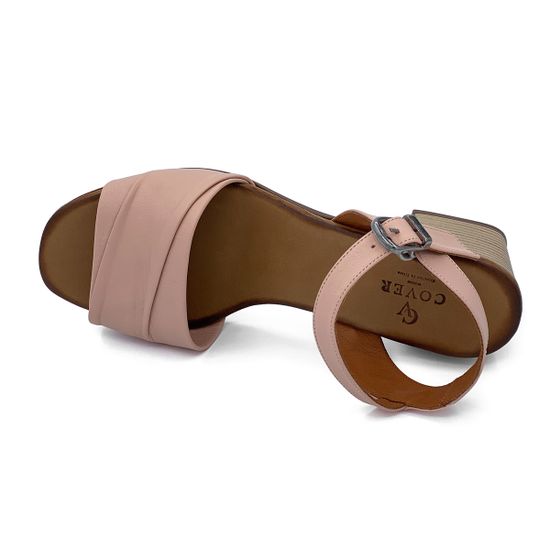 Босоножки CV COVER пудрового цвета кожаные - фото 5, 268 463 COV PUDRA