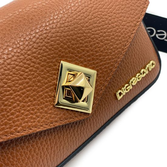 Клатч Di Gregorio рыжий кожаный - фото 4, 