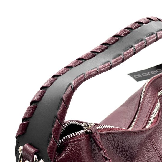 Сумка Di Gregorio бордовая кожаная - фото 3, 