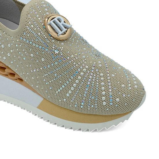 Кроссовки Ilasio Renzoni кожа и текстиль стрейч бежевые - фото 6, 