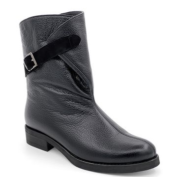 Ботинки Cover черные кожаные МЕХ - фото 2, 5909-2 COV