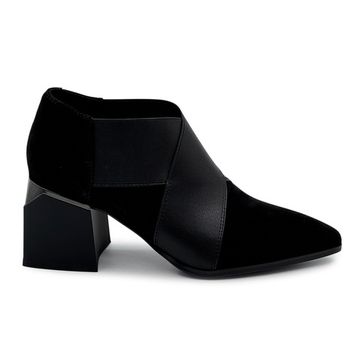 Ботильоны Francesco Valeri черные замша/текстиль демисезонные - фото 1, U16 FV