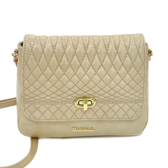 Сумочка Marina Creazioni бежевая кожаная маленькая - фото 1, 