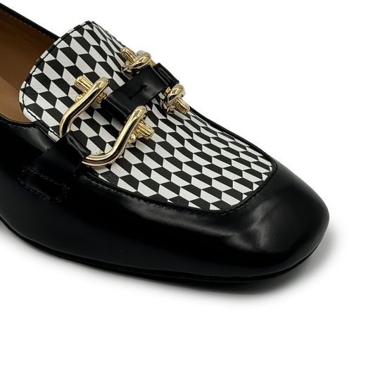 Лоферы Tiffi черно-белые кожаные демисезонные - фото 6, TF63/30 TI NERO