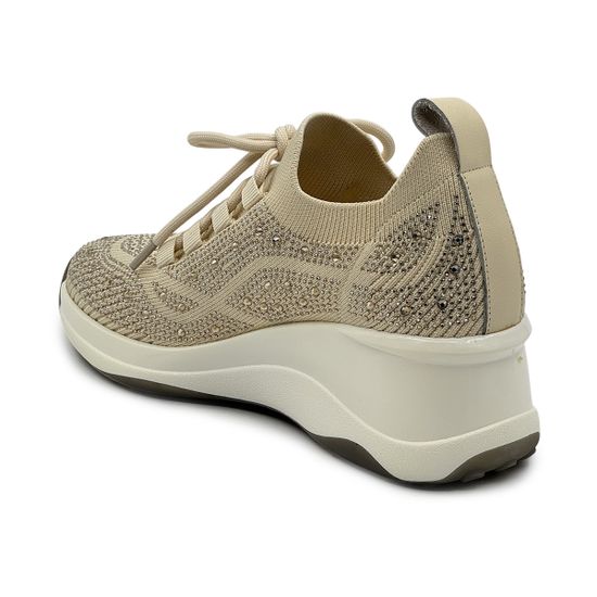 Кроссовки Francesco V бежевые текстильные со стразами - фото 3, T195 FV BEIGE