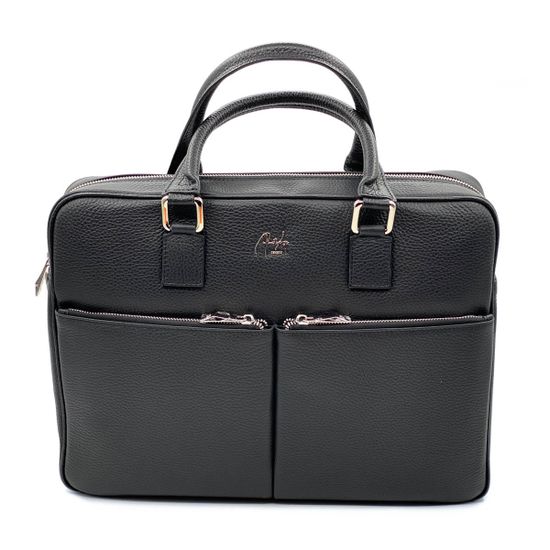 Портфель Renato Angi черный кожаный - фото 1, 2150101 RA NERO