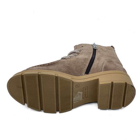 Ботинки Tiffi бежевые замшевые на шерсти - фото 4, A418 TI COCCO