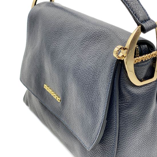 Сумка Di Gregorio синяя кожаная - фото 4, 