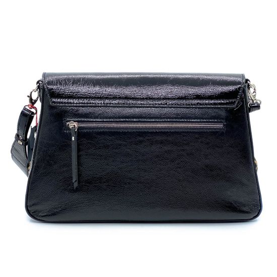 Сумка Marina Creazioni черно-коричневая комбинация наплака и меха пони - фото 3, 