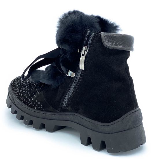 Ботинки Marzetti черные замшевые МЕХ - фото 3, 