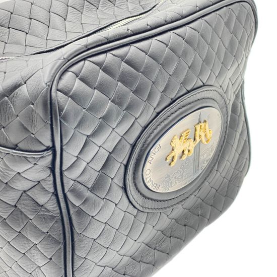 Сумка Renato Angi кросс-боди черная кожаная  плетеная - фото 5, 