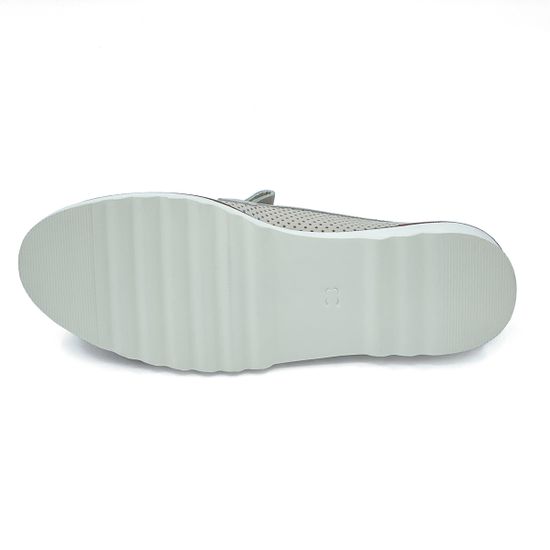 Лоферы Donna Soft бежевые кожаные с перфорацией - фото 4, DS1751 DS