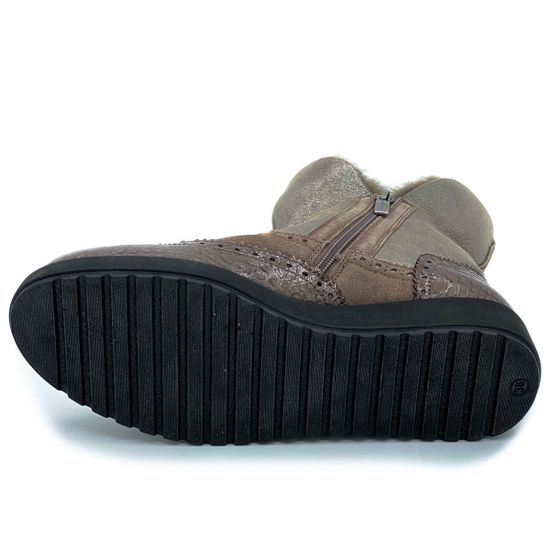 Ботинки Marzetti бежево-коричневые МЕХ комбинация замши и кожи - фото 4, 7776MD02 MZ