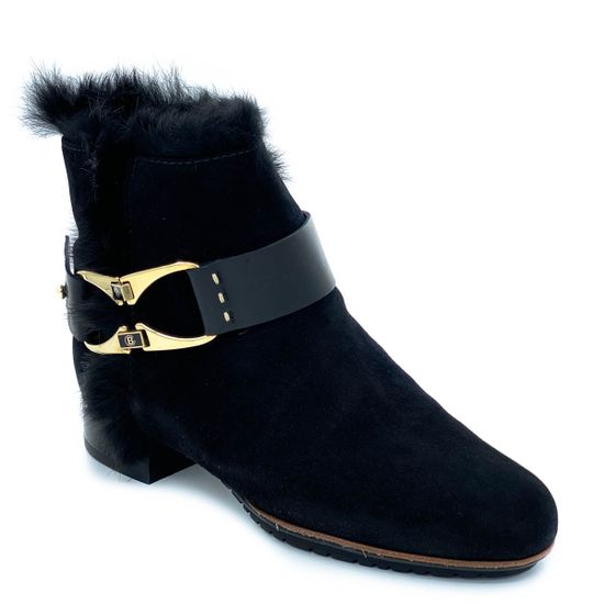 Ботинки Baldinini черные замшевые МЕХ - фото 2, 