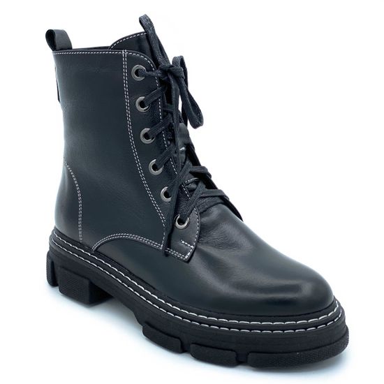 Ботинки Cover черные кожаные Байка - фото 2, 