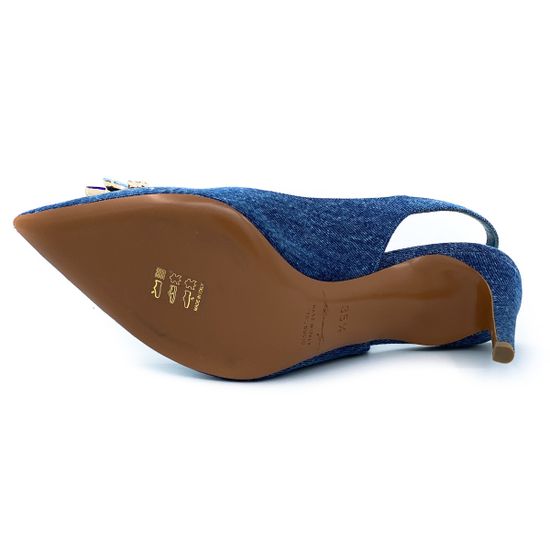 Туфли-лодочки Merlyn c открытой пяткой джинсовые - фото 4, 