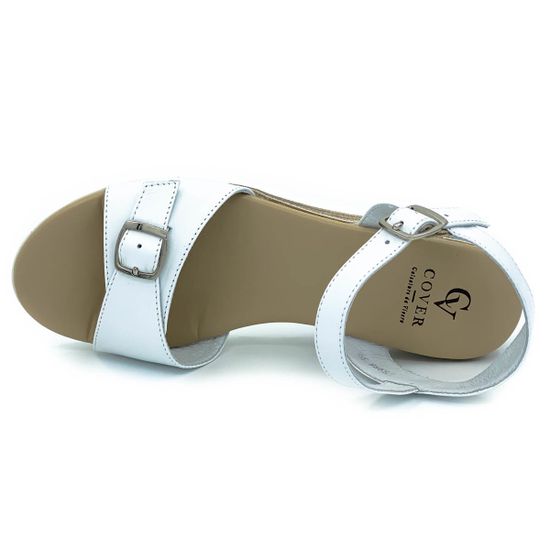 Босоножки Cover белые кожаные - фото 5, 5998 COV