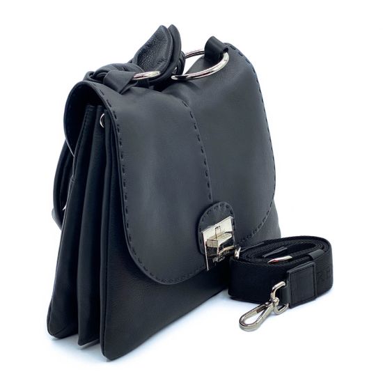 Сумка Renato Angi черная кожаная - фото 2, 