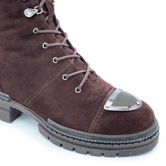 Ботинки Mara коричневые замшевые МЕХ - фото 5, 