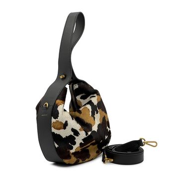 Сумка Loristella черная кожаная/пони принт &quot;корова&quot; - фото 2, 2955 LS MUCCA