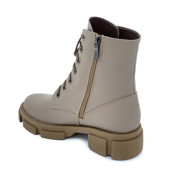 Ботинки Cover бежевые кожаные МЕХ - фото 3, 21077-2 COV NAPPA