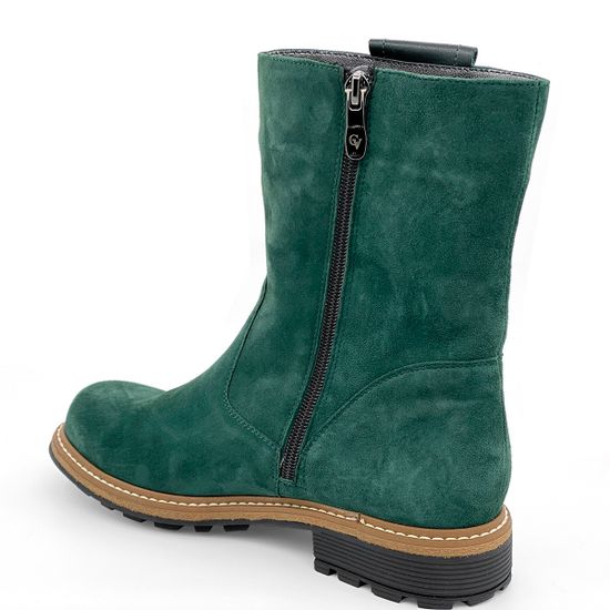 Ботинки Cover зеленые замшевые МЕХ - фото 3, 