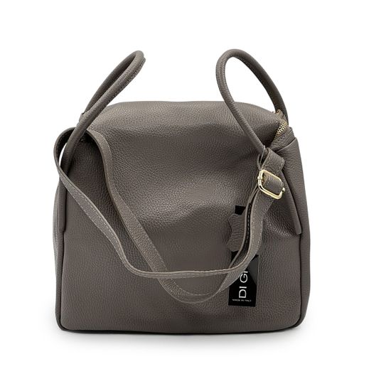 Сумка Di Gregorio серая кожаная - фото 3, 8943 DG GRIGIO