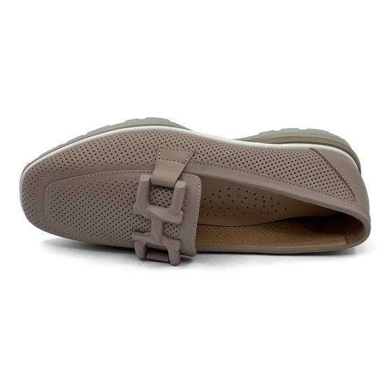 Лоферы CV COVER пудровые кожаные перфорированные - фото 5, 100-05 COV PUDRA