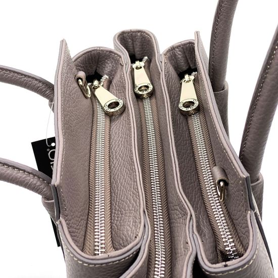 Сумка Di Gregorio серая кожаная - фото 4, 