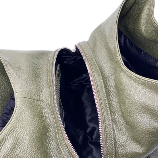 Сумка Di Gregorio зеленая кожаная - фото 6, 