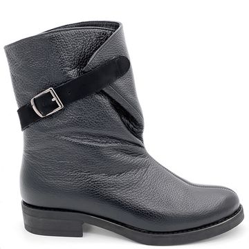 Ботинки Cover черные кожаные МЕХ - фото 1, 5909-2 COV